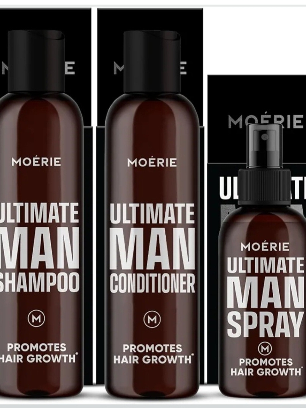 MOÉRIE Ultimate Man Men’s Shampoo Conditioner & Spray Set, Promotes Hair Growth